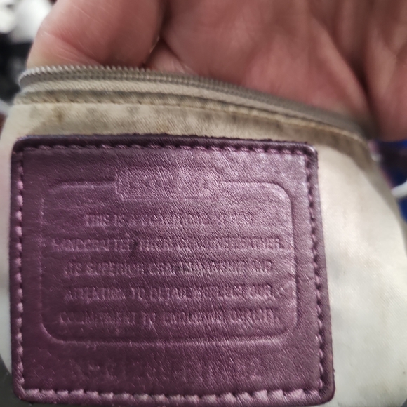 Coach Purple Leather Satchel with Ruched Detailing - Picture 4 of 6